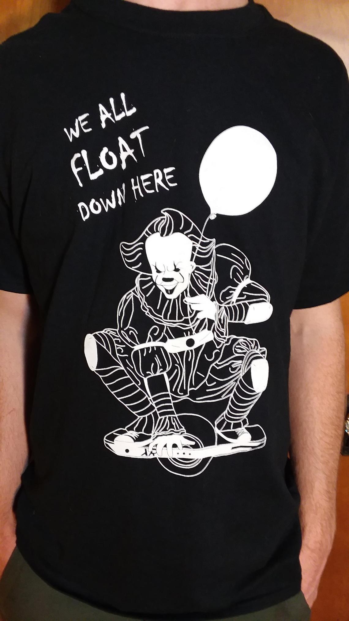Pennywise Floating on a OneWheel shirt