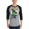 Main frame meltdown 3/4 sleeve raglan shirt